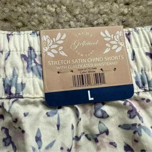 Jachs Girlfriend NWT Stretch Satin Chino Shorts Floral Women Size Large 1751946 - Picture 5 of 11